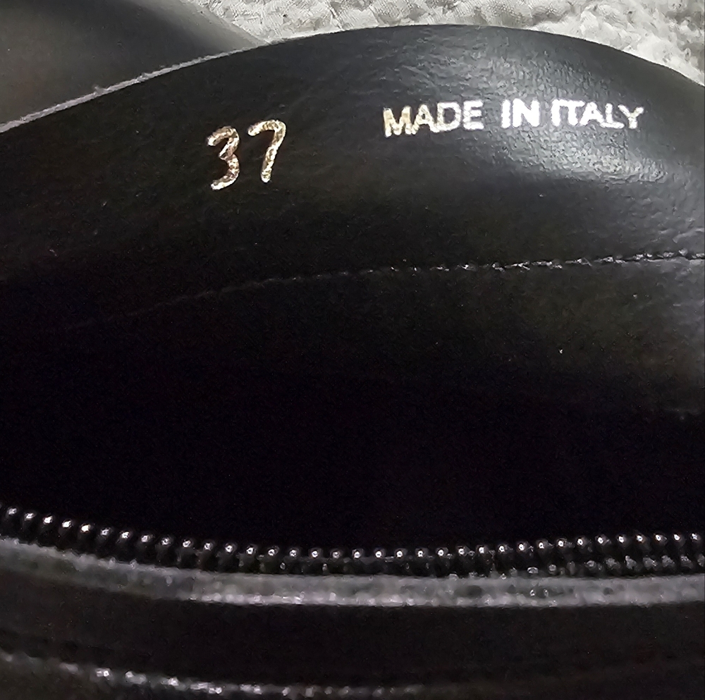 Prada Stretch Leather Tall Black Boots Size 37 - Picture 12 of 16
